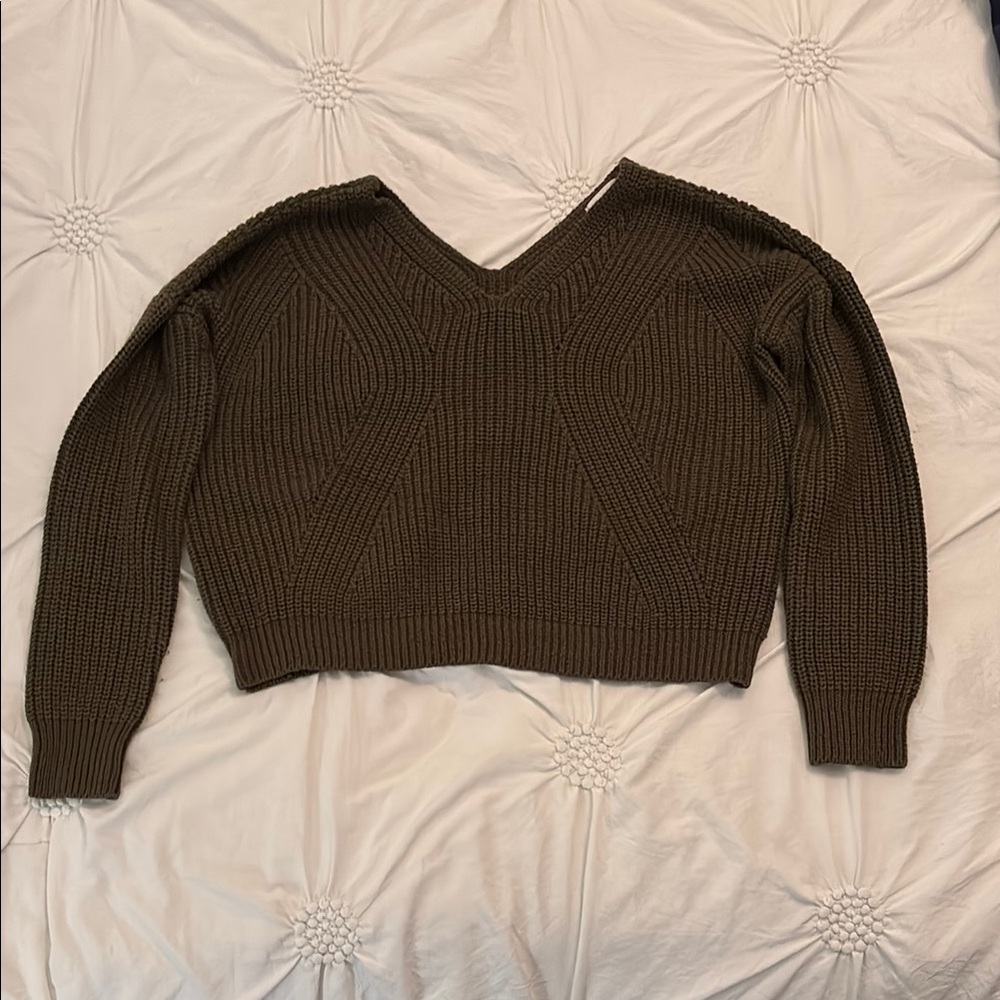 Women's V-Neck Brown Sweater